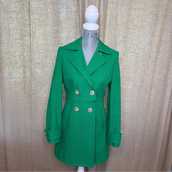 Banana Republic Double Breasted Pea Coat in a gorgeous Kelly Green, Size S - Picture 14 of 14